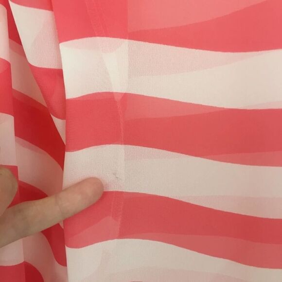 LC Lauren Conrad Sheer Button Up Striped Blouse - Picture 8 of 8